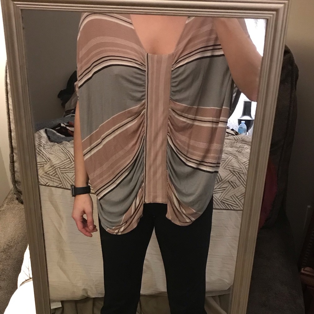 Stripped knit slouchy shirt